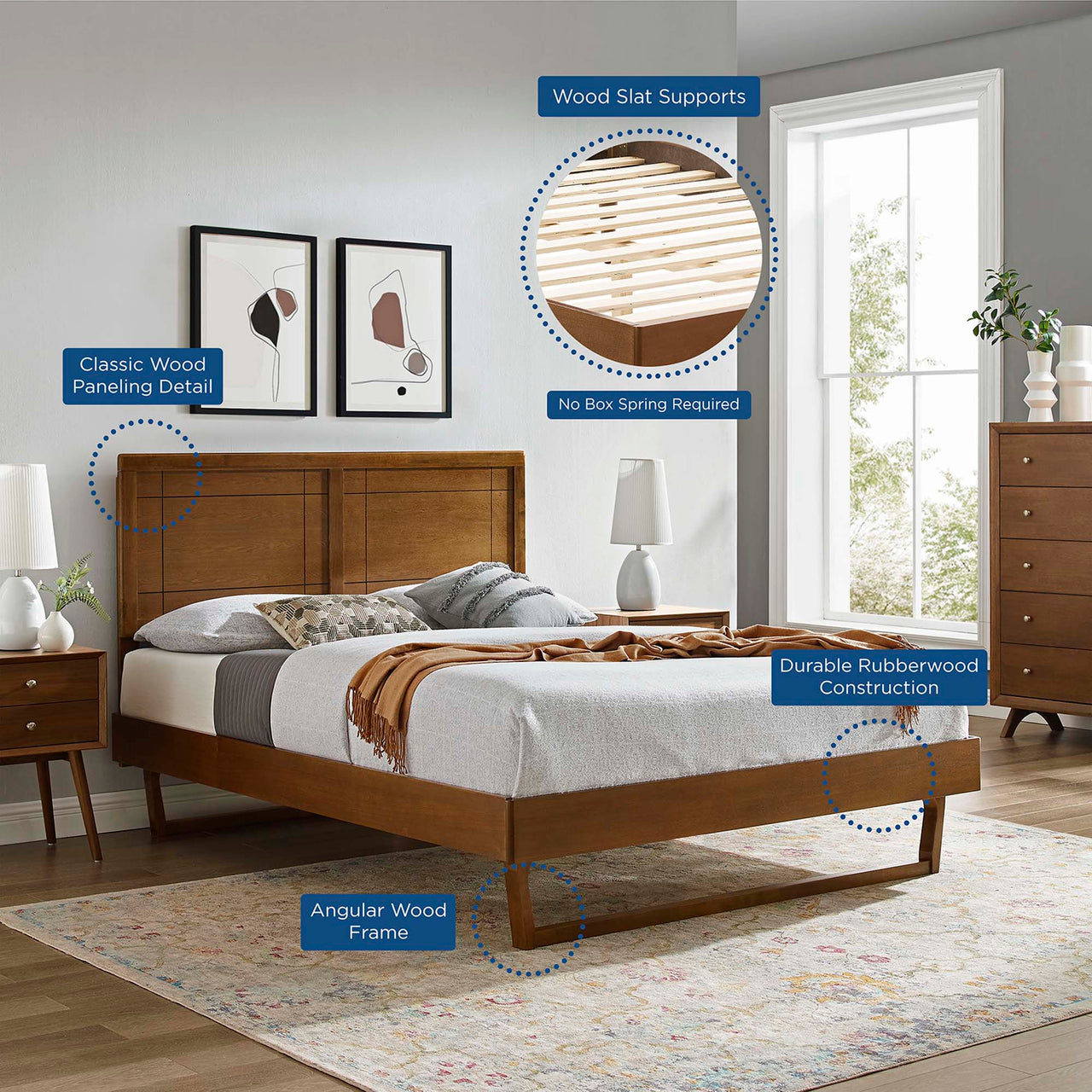 Eldenwood Twin Platform Bed, Walnut