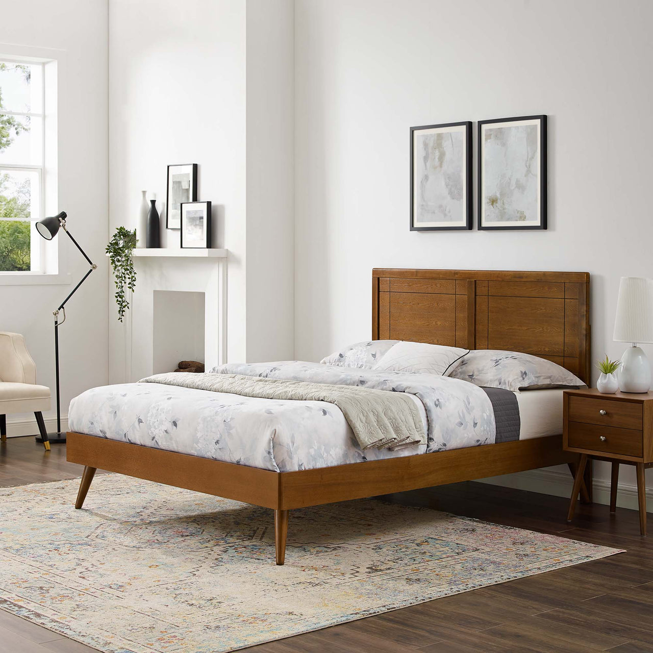 Eldenwood King Platform Bed, Walnut