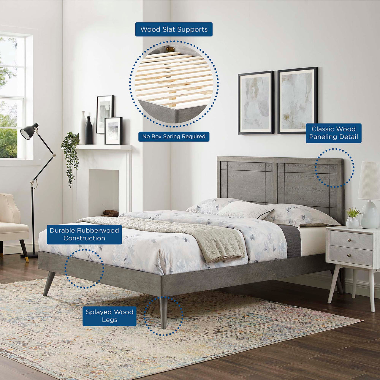 Eldenwood Twin Platform Bed, Gray
