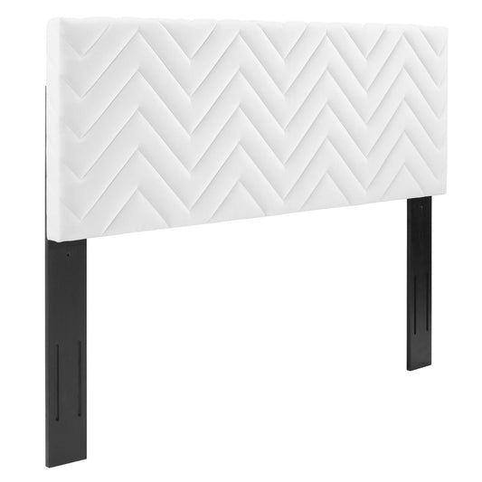 Wayfinder Velvet Twin Headboard, White