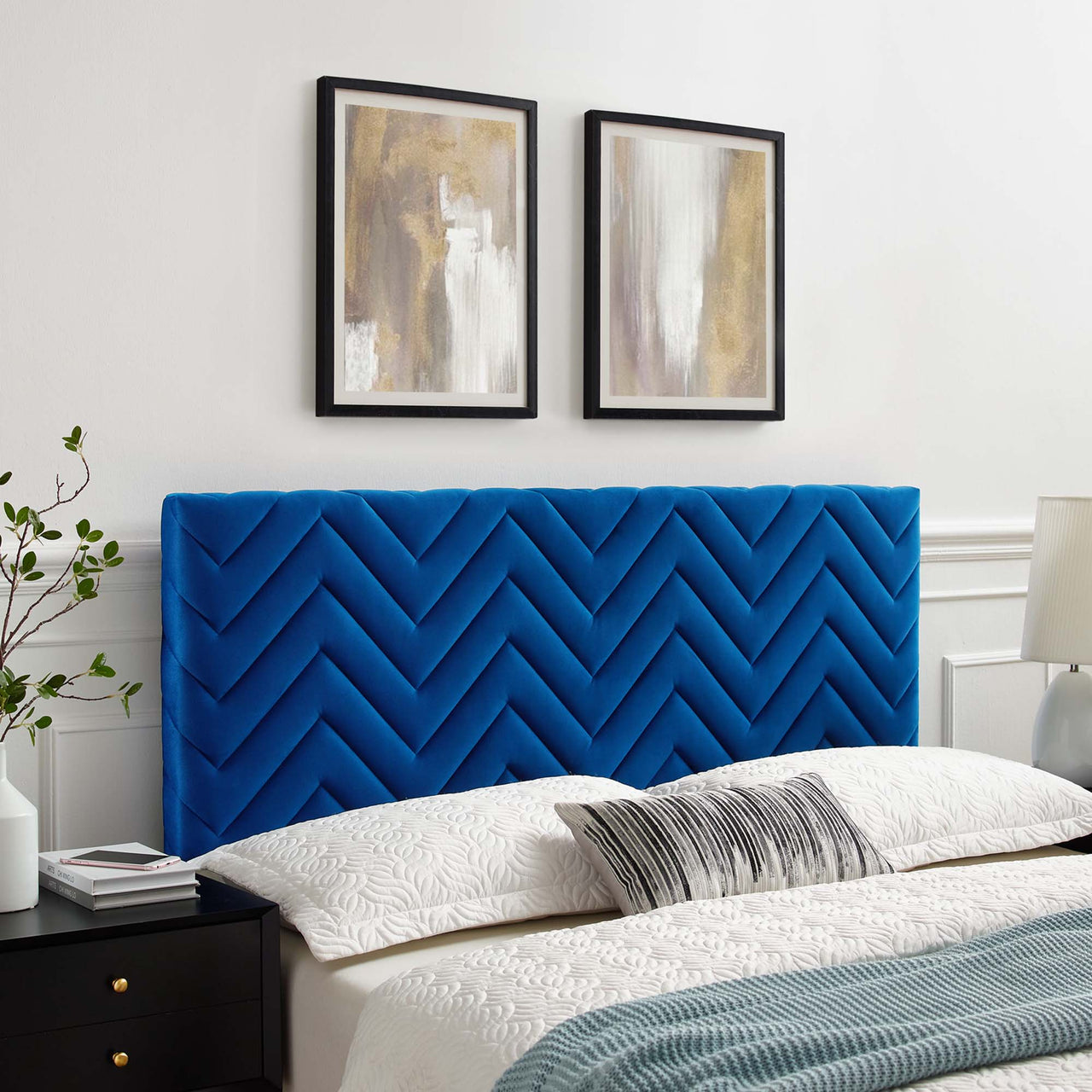 Wayfinder Velvet King | California King Headboard, Navy
