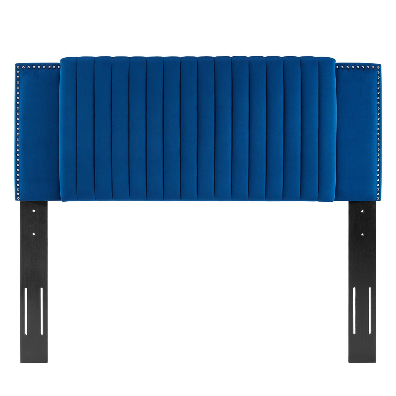 Tressa Upholstered Velvet Full | Queen Headboard, Navy