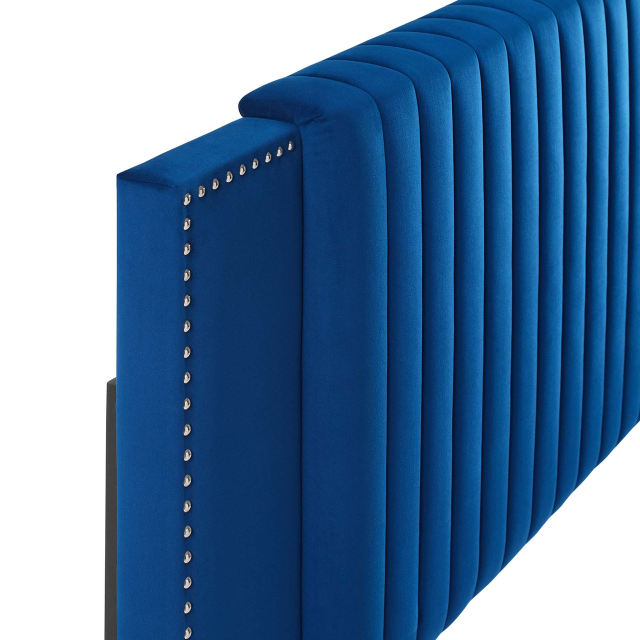 Tressa Upholstered Velvet Full | Queen Headboard, Navy