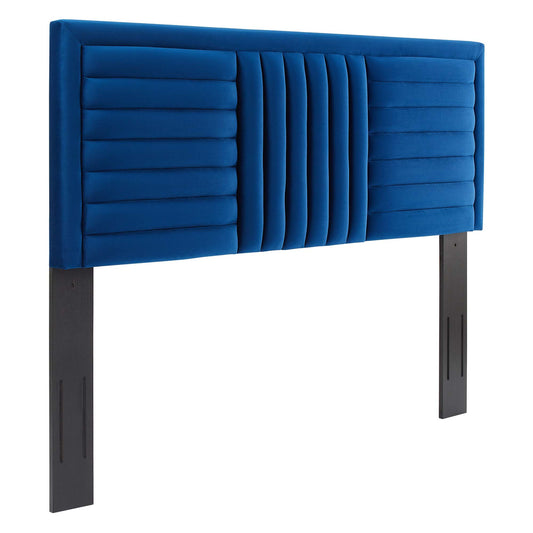 Mirielle Velvet Twin Headboard, Navy