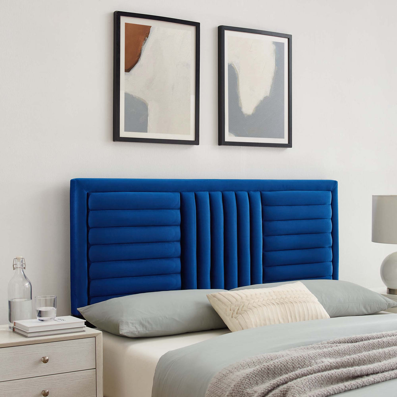 Mirielle Velvet Full | Queen Headboard, Navy