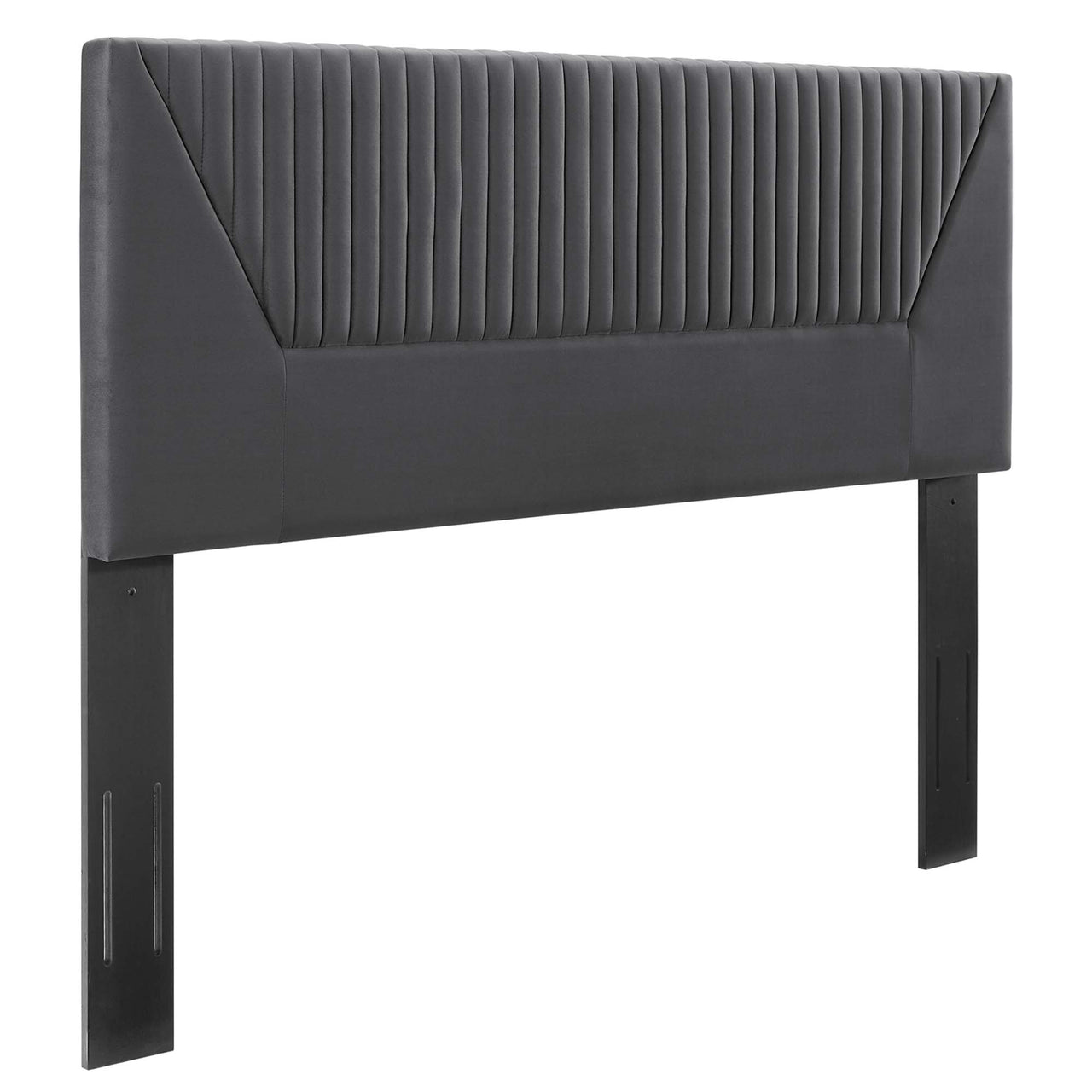 Pierce Velvet Twin Headboard, Charcoal