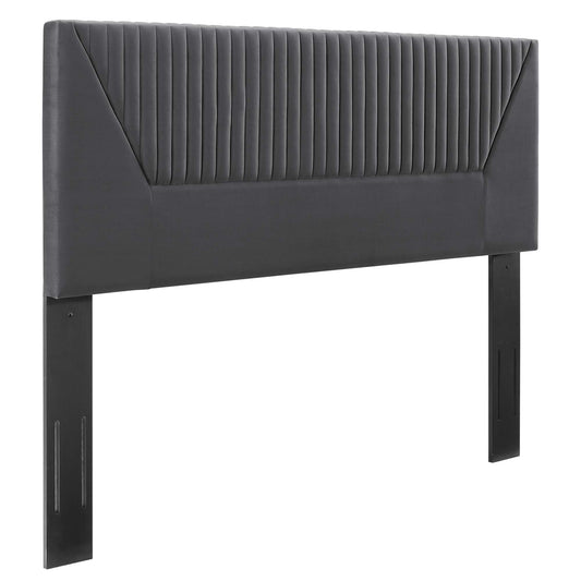 Pierce Velvet Twin Headboard, Charcoal