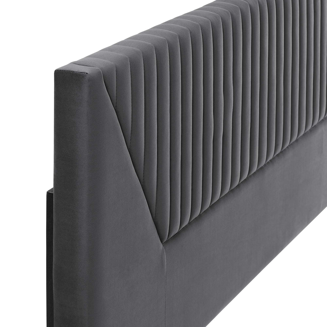 Pierce Velvet Twin Headboard, Charcoal