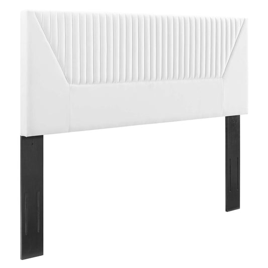Pierce Velvet Full | Queen Headboard, White