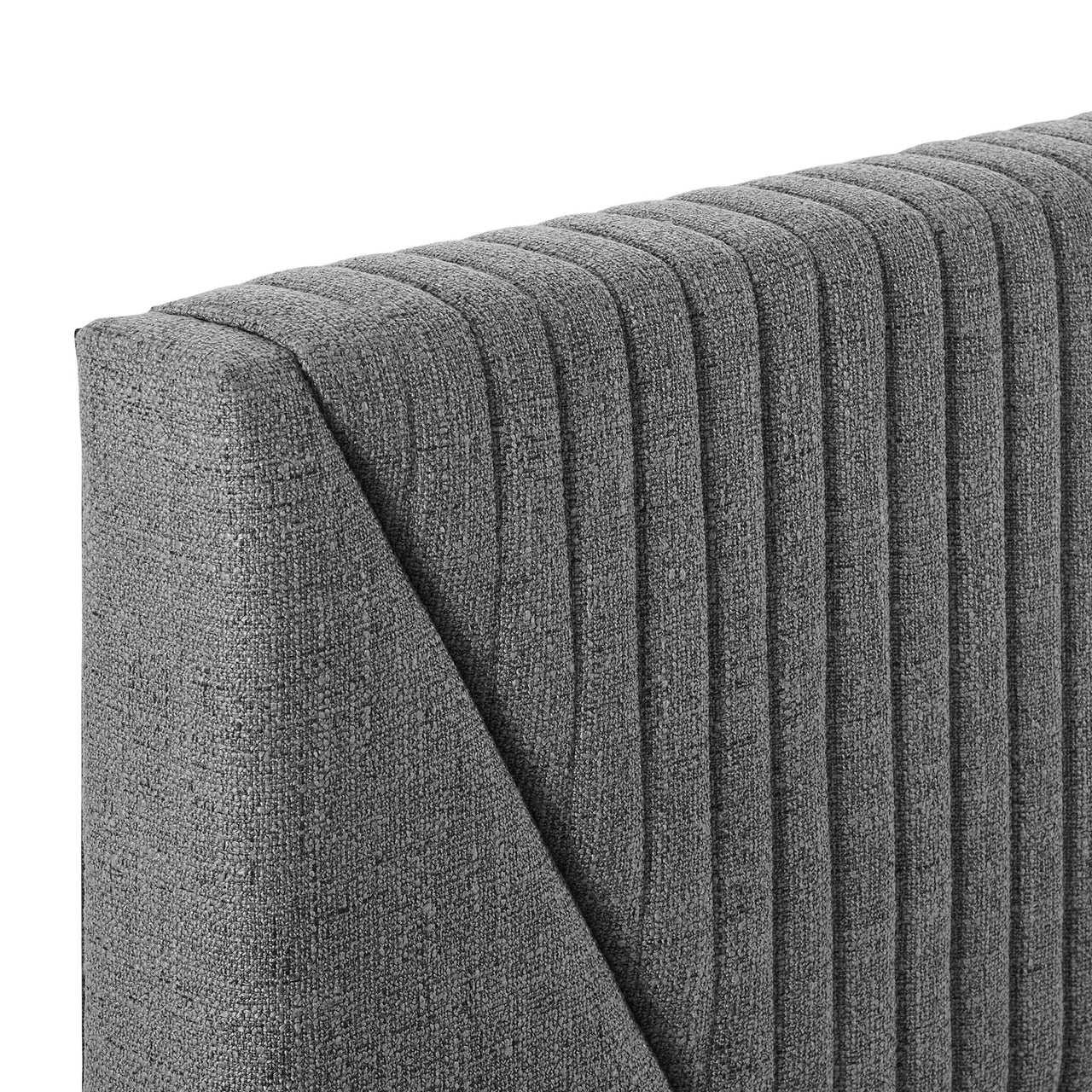 Noelle Upholstered Queen Platform Bed, Black & Gray