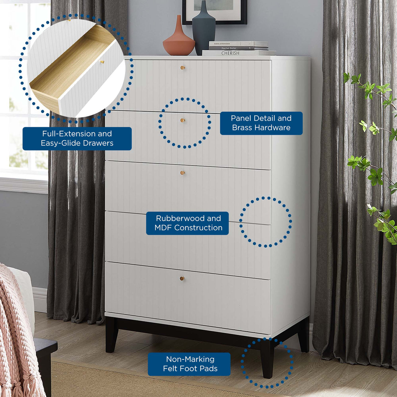 Dakota Chest, White