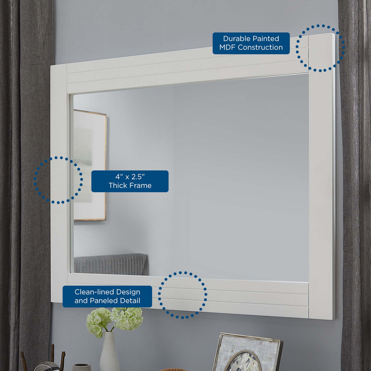 Noelle Mirror, White