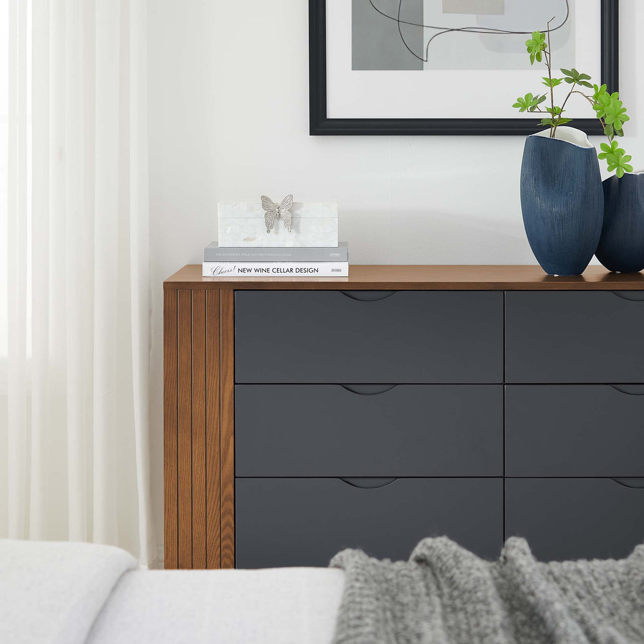 Duvall Dresser, Walnut & Gray