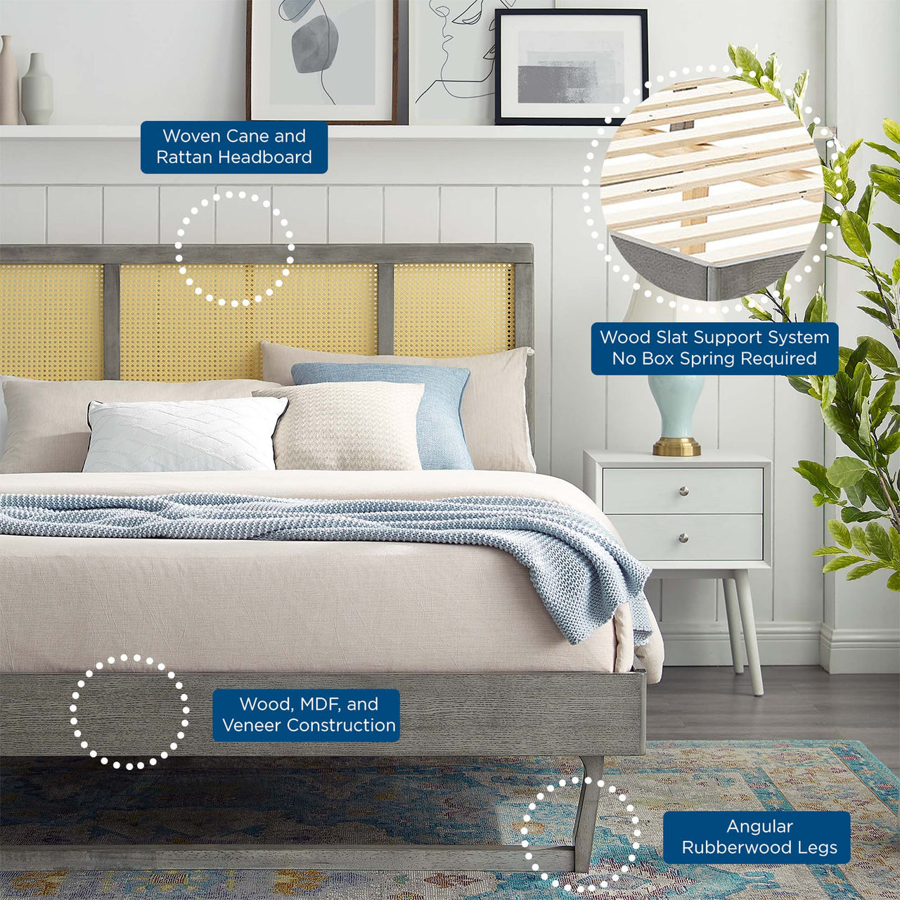 Kaelus Full Platform Bed, Gray