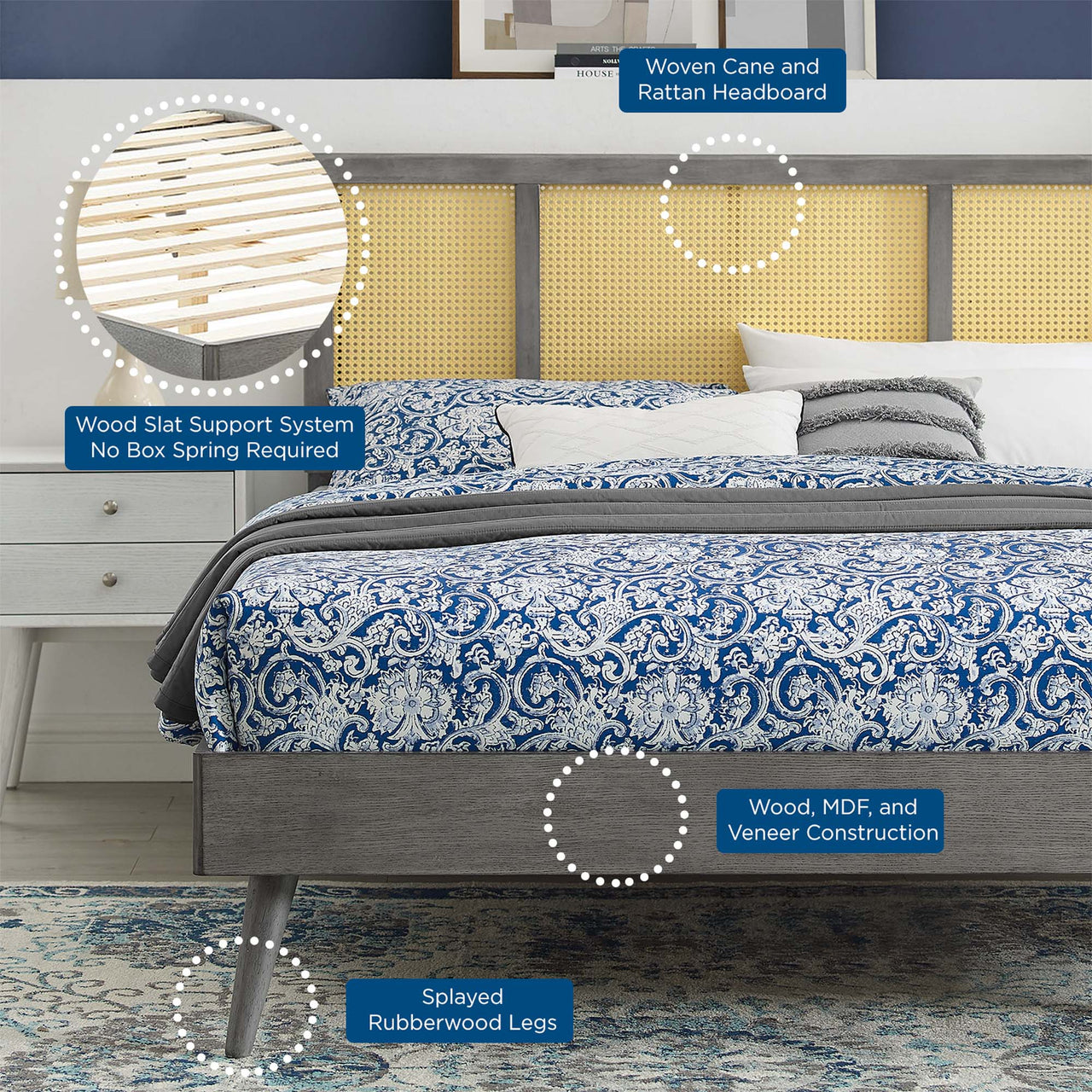 Kaelus Full Platform Bed, Gray