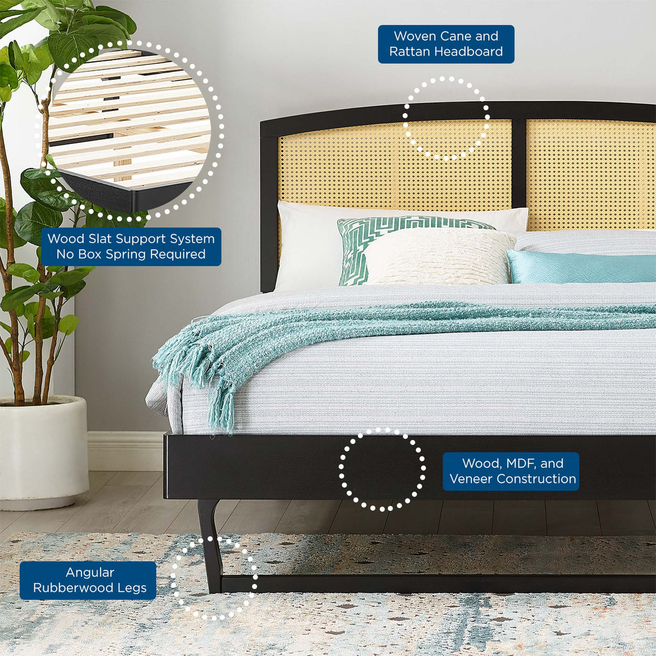 Payne Full Platform Bed, Black