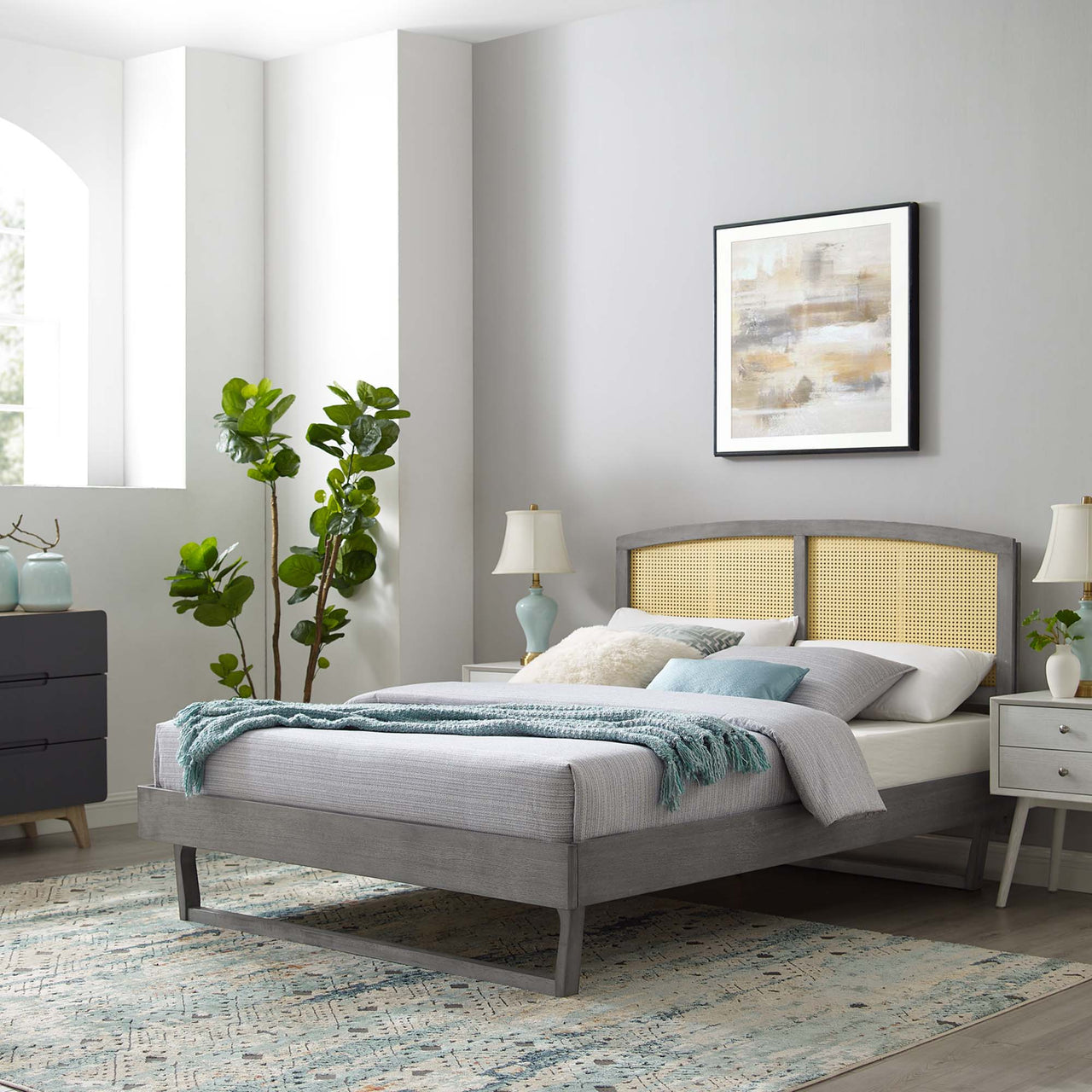 Payne Full Platform Bed, Gray