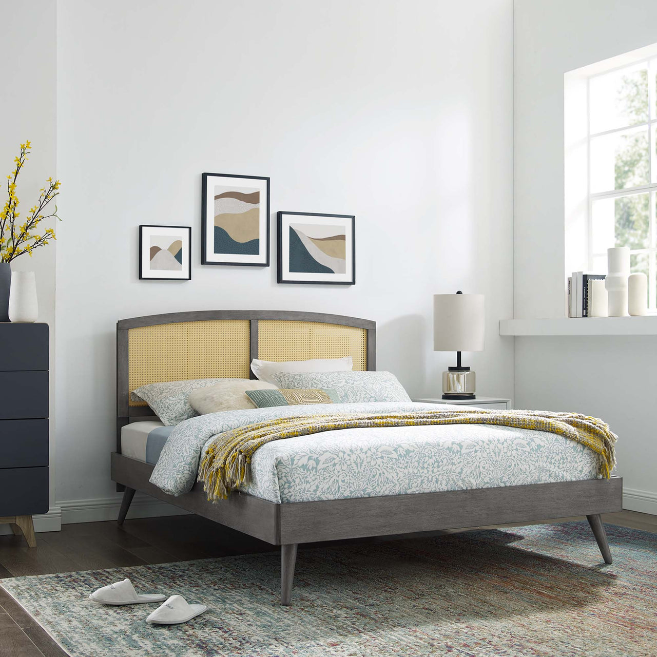 Payne Full Platform Bed, Gray