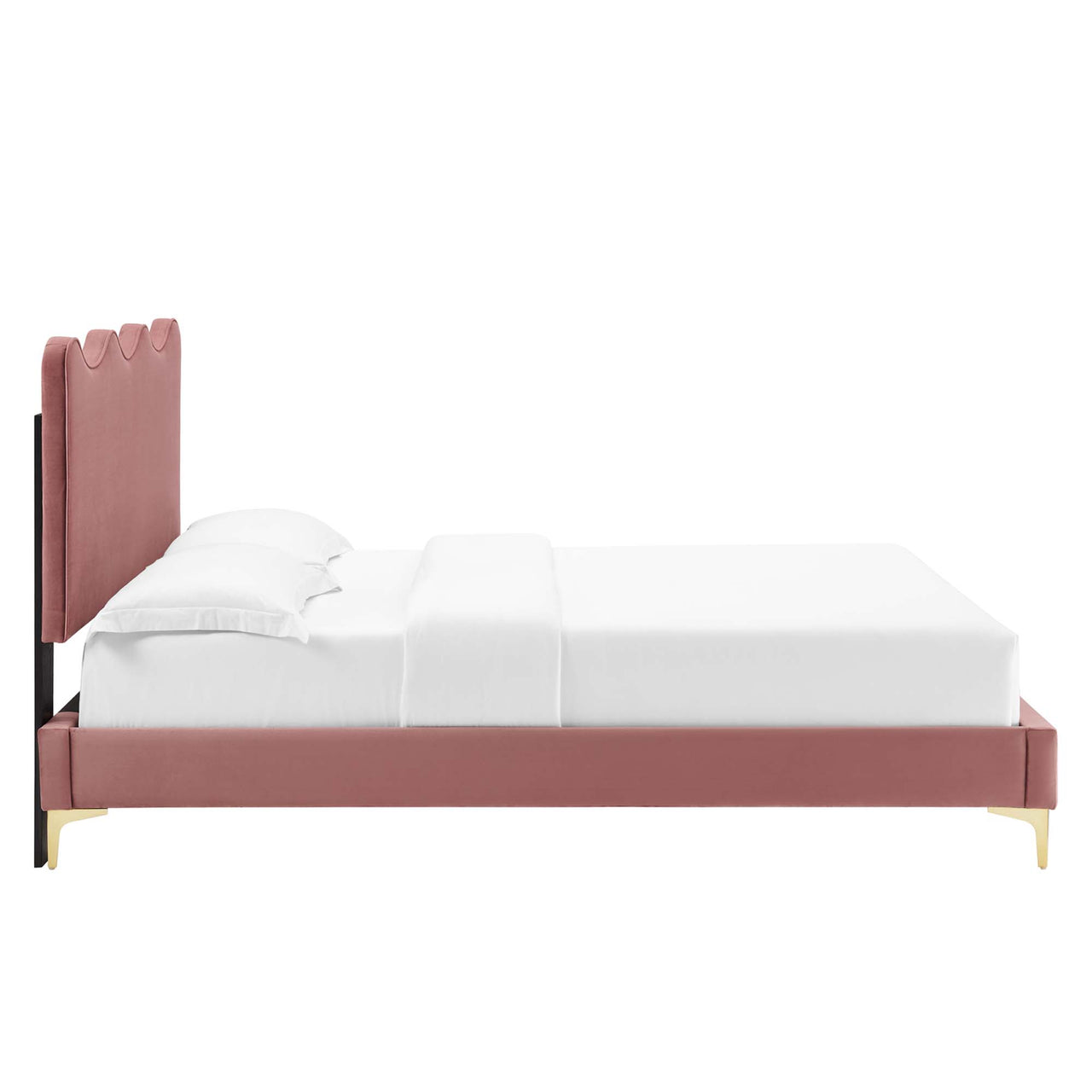 Amplitude Velvet Twin Platform Bed, Dusty Rose