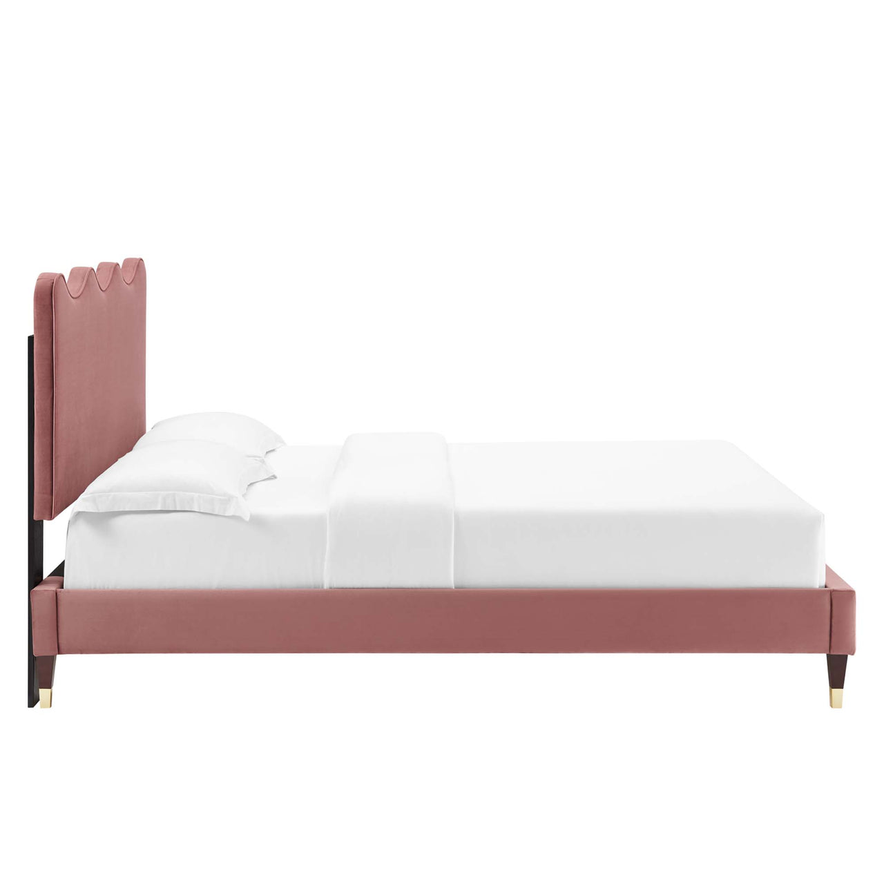 Amplitude Velvet Twin Platform Bed, Dusty Rose