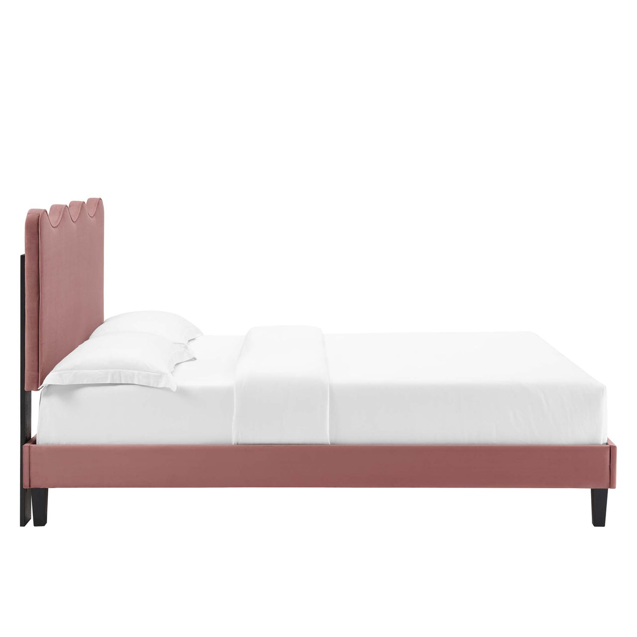 Amplitude Velvet Twin Platform Bed, Dusty Rose