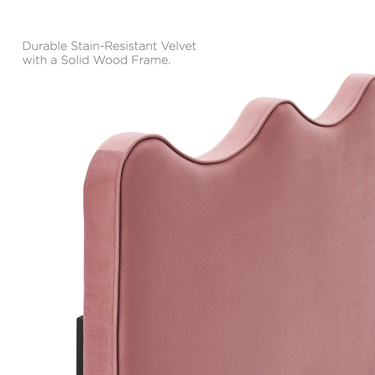 Amplitude Velvet Twin Platform Bed, Dusty Rose
