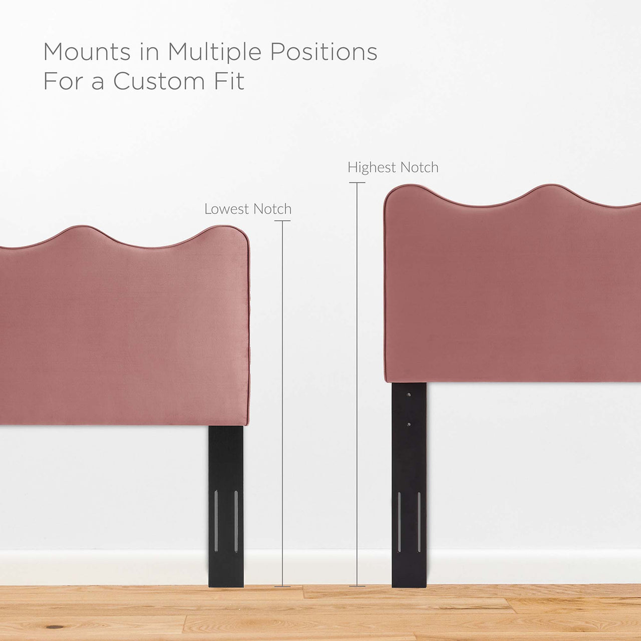 Amplitude Velvet Twin Platform Bed, Dusty Rose