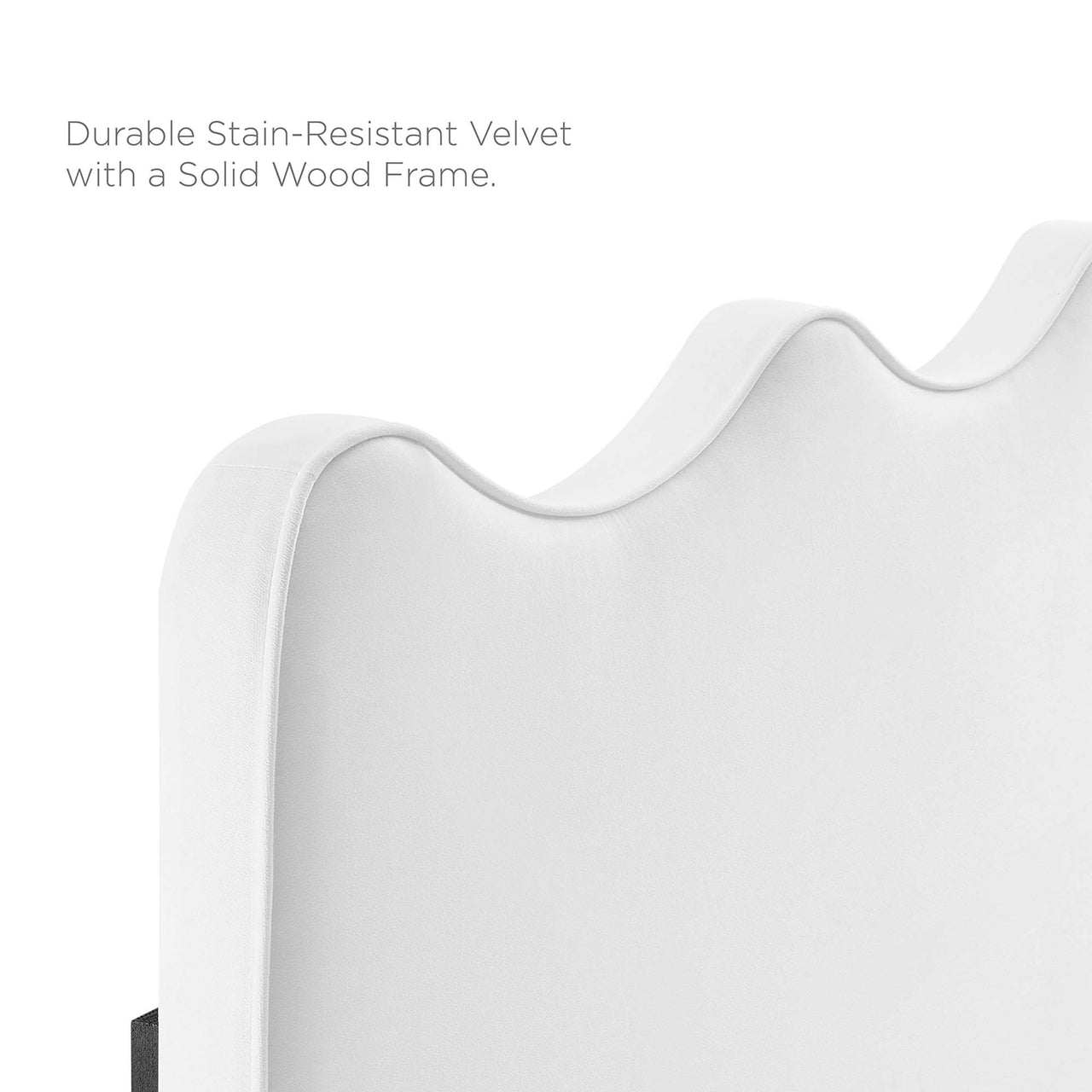 Amplitude Velvet Full Platform Bed, White