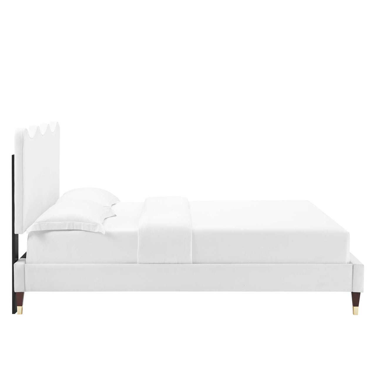 Amplitude Velvet Full Platform Bed, White