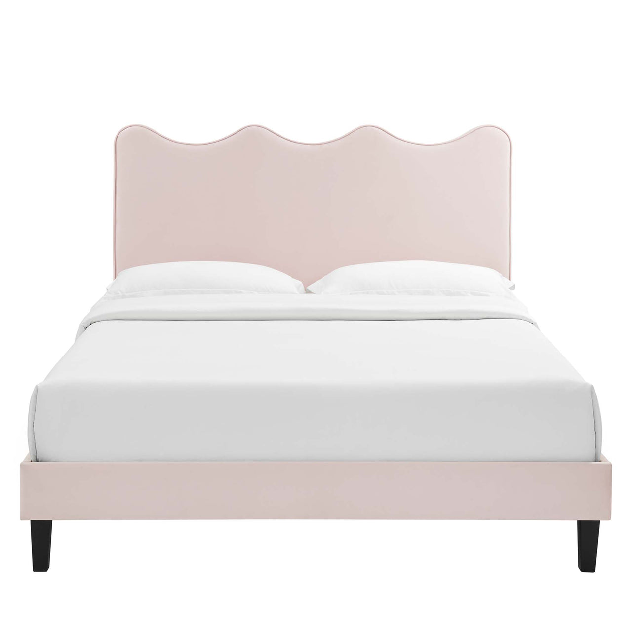 Amplitude Velvet Full Platform Bed, Pink