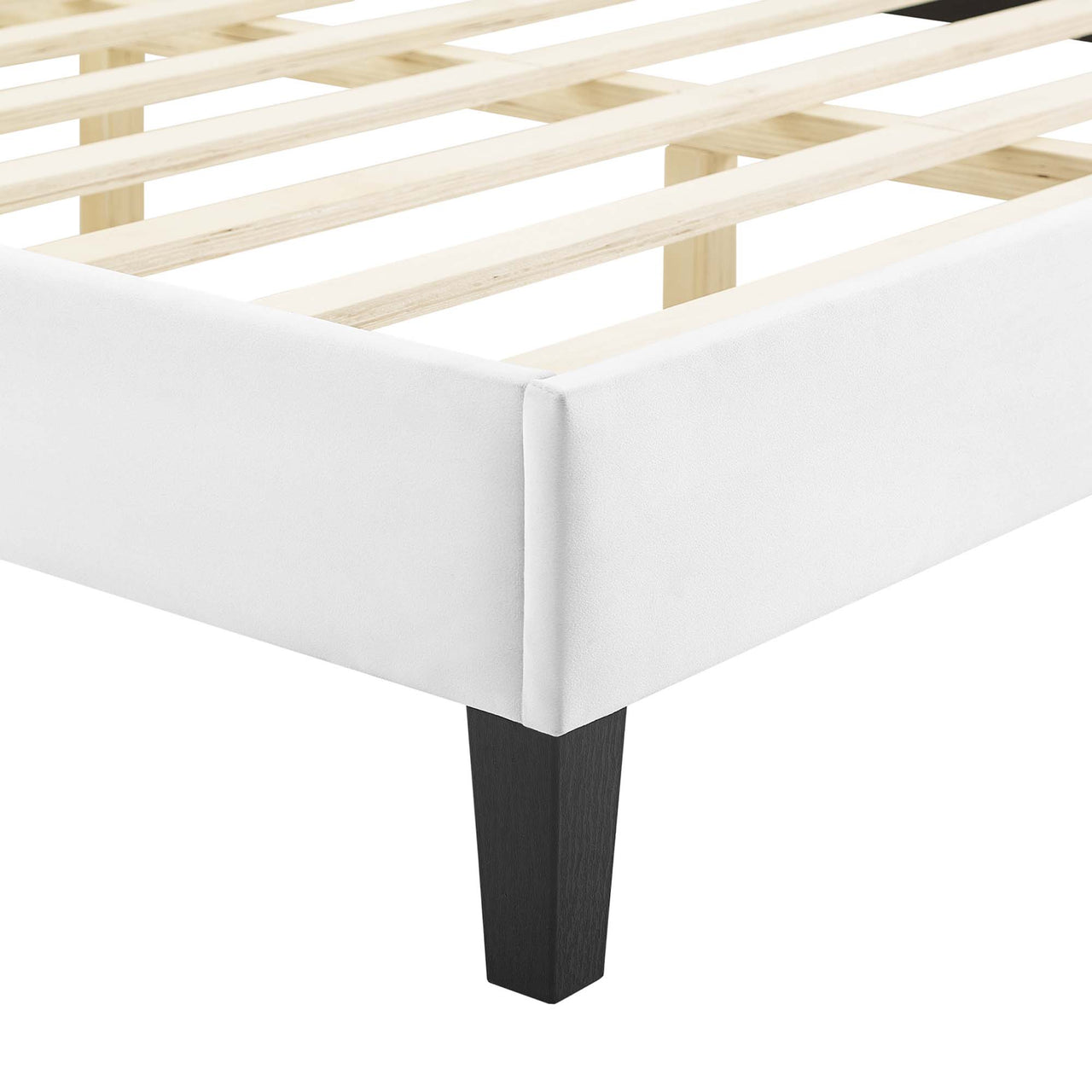Amplitude Velvet Full Platform Bed, White
