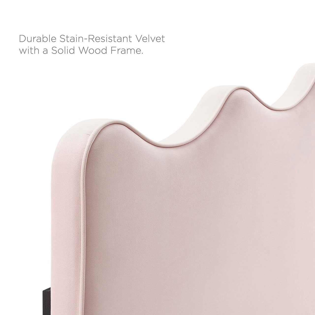 Amplitude Velvet Queen Platform Bed, Pink