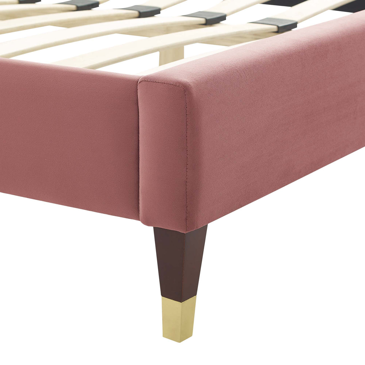 Amplitude Velvet Queen Platform Bed, Dusty Rose