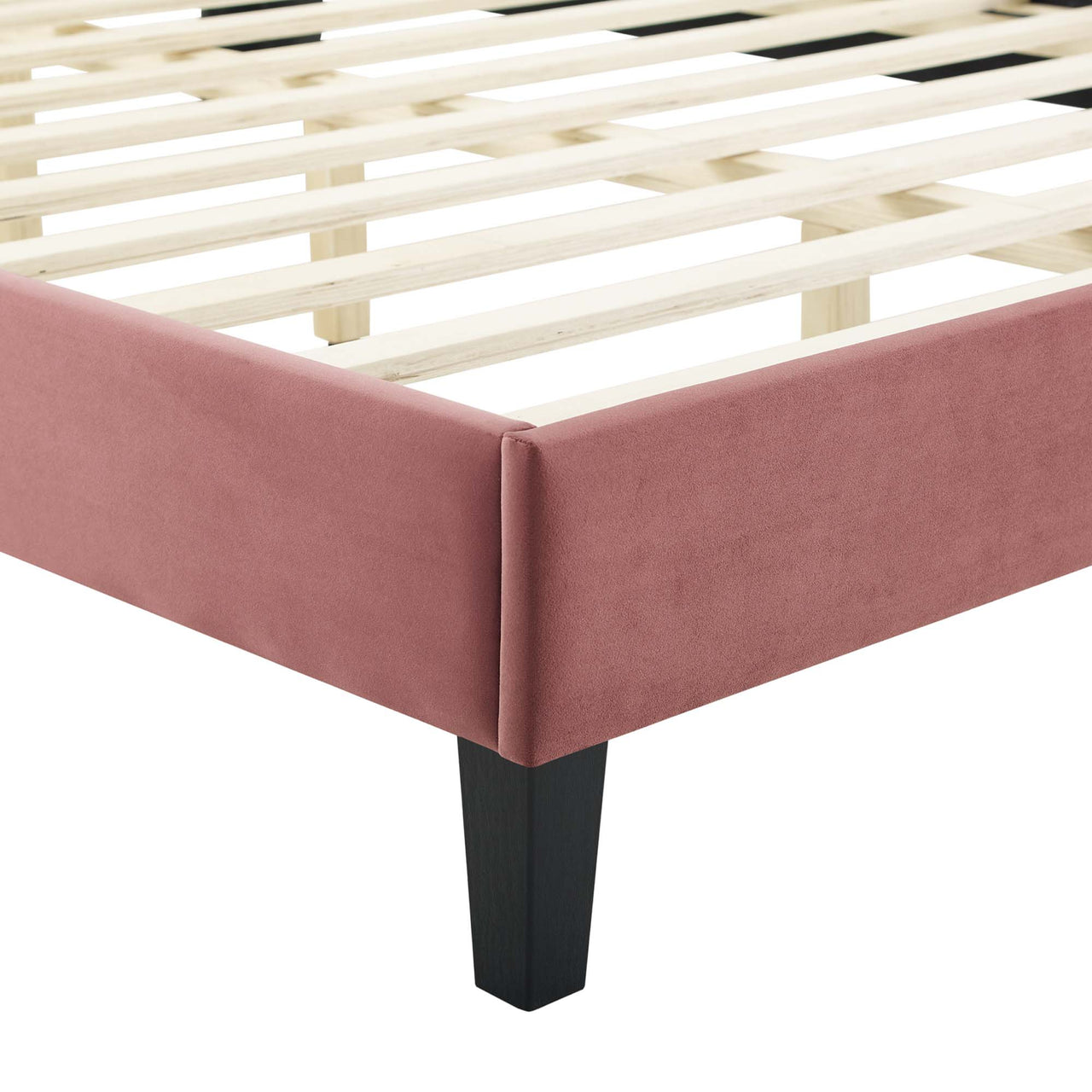 Amplitude Velvet Queen Platform Bed, Dusty Rose