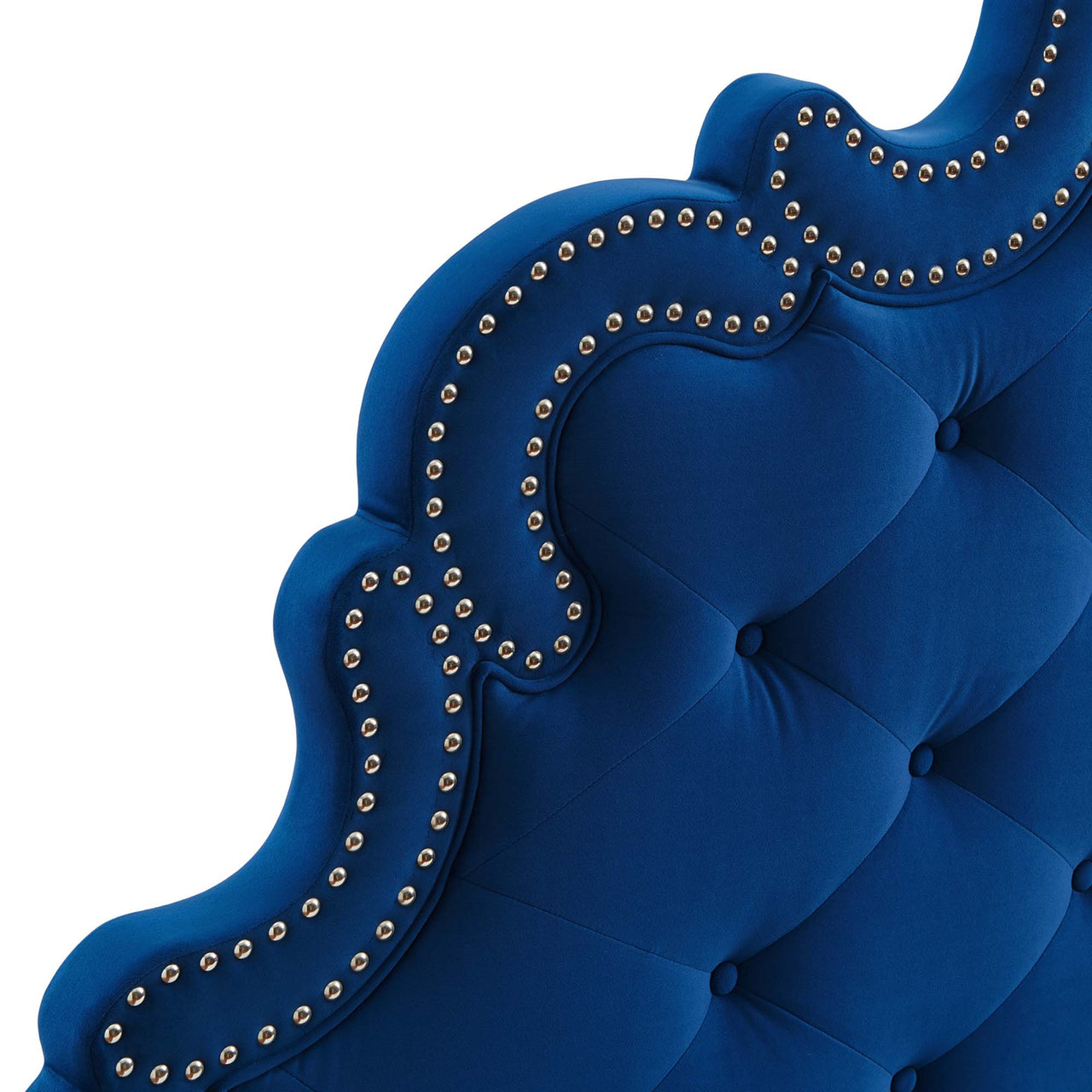 Iscira Upholstered Velvet Twin Bed, Navy