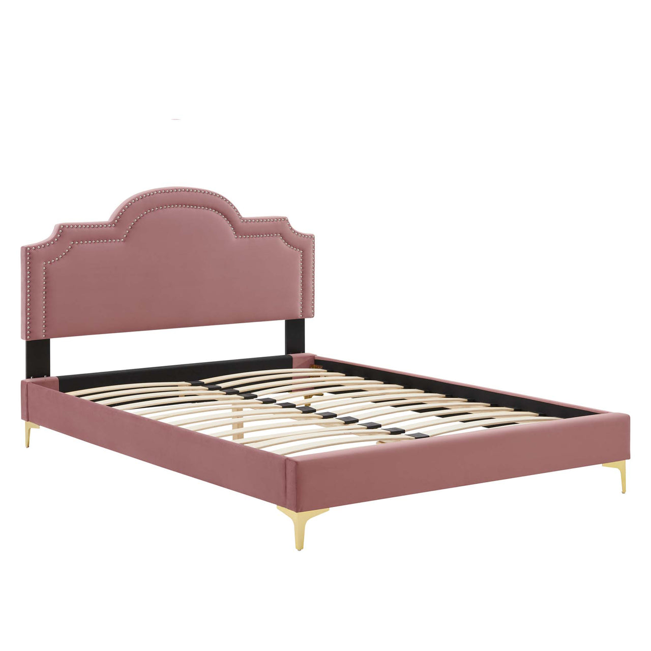 Ascend Velvet Twin Bed, Dusty Rose