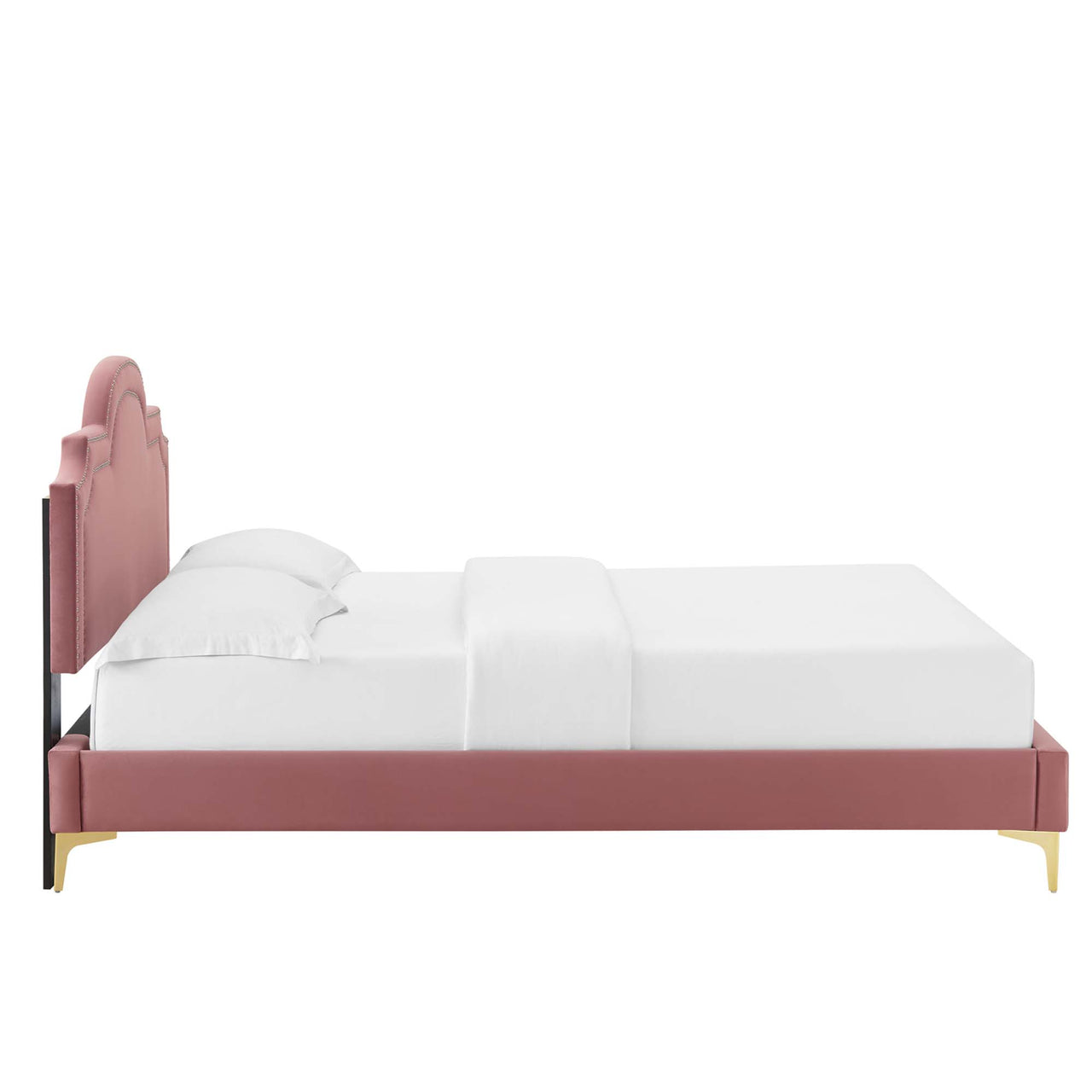 Ascend Velvet Twin Bed, Dusty Rose