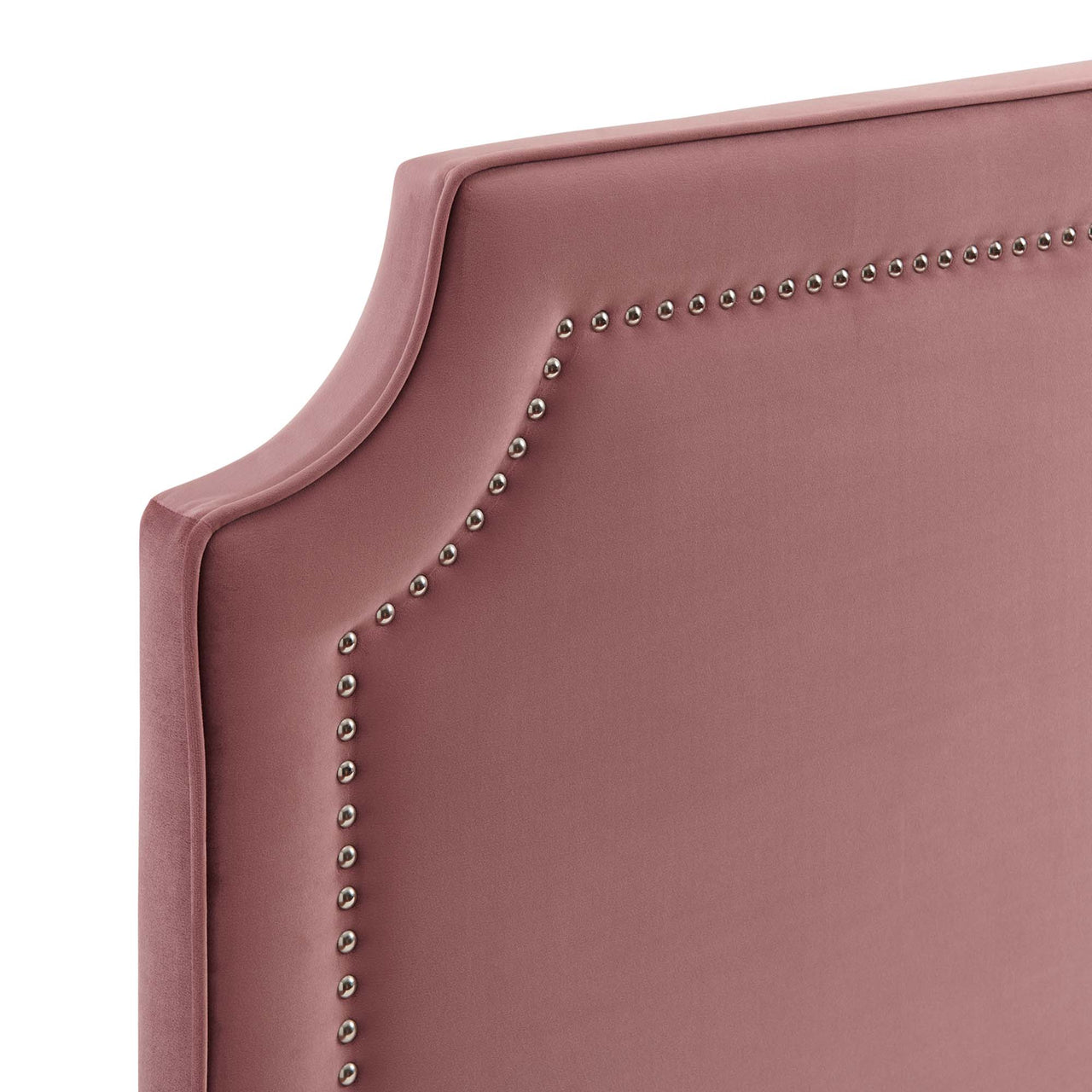 Talinova Upholstered Velvet Twin Bed, Dusty Rose