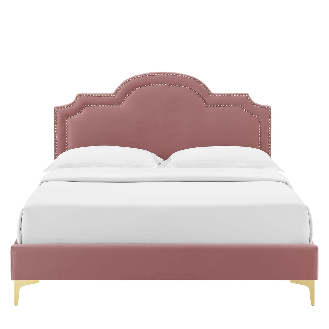 Ascend Velvet King Bed, Dusty Rose