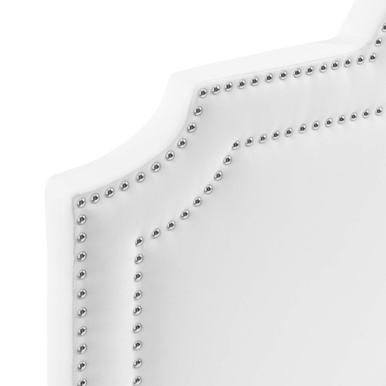 Ascend Velvet King Bed, White