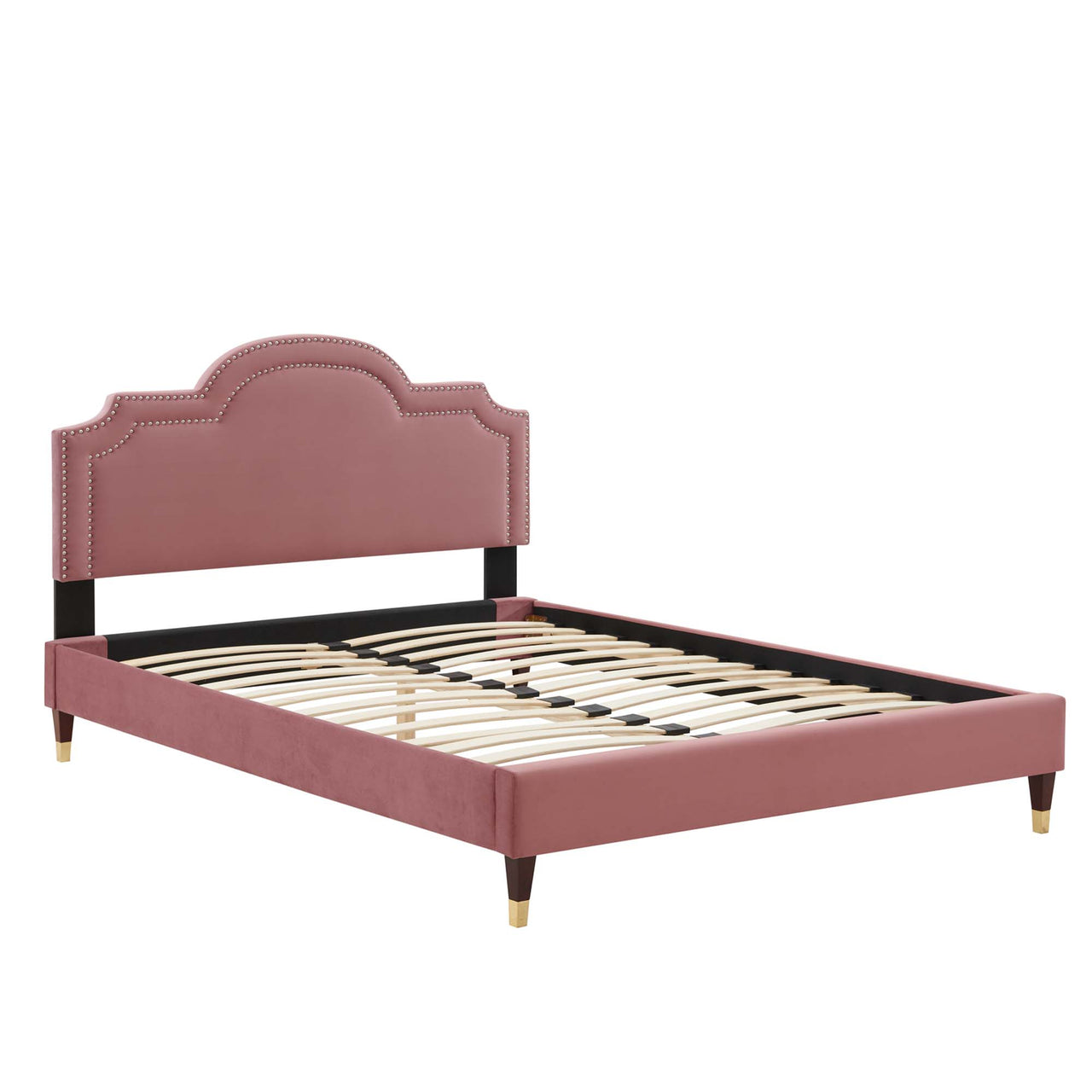 Ascend Velvet King Bed, Dusty Rose