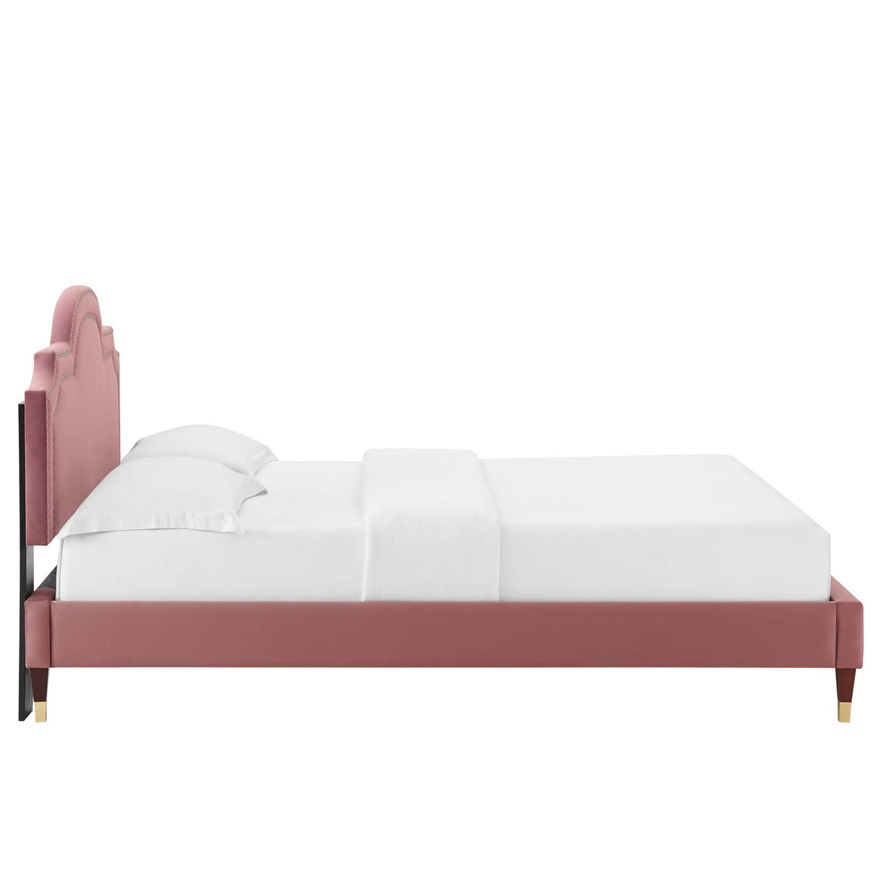 Ascend Velvet King Bed, Dusty Rose