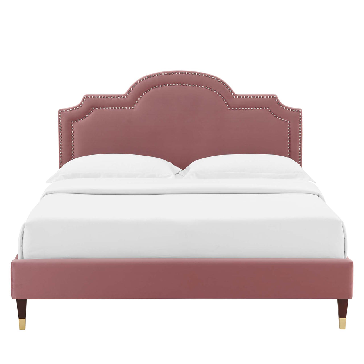 Ascend Velvet King Bed, Dusty Rose