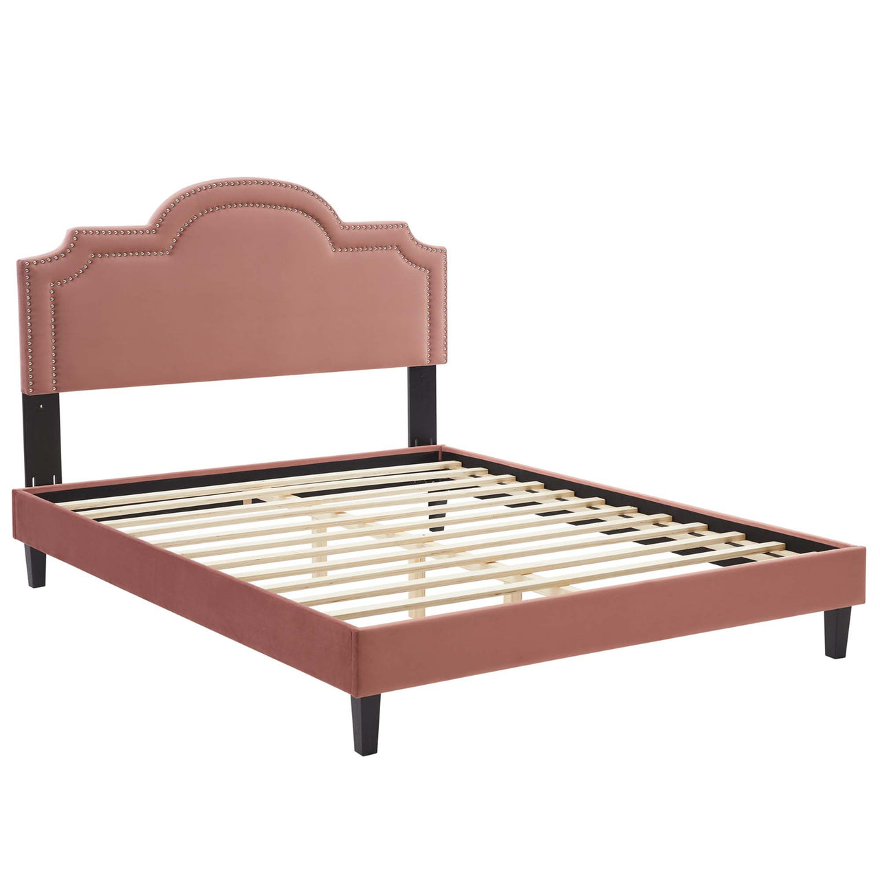 Ascend Velvet King Bed, Dusty Rose