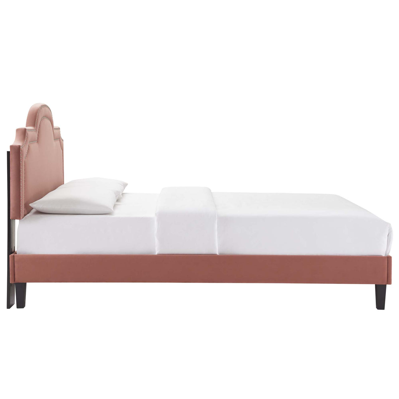 Ascend Velvet King Bed, Dusty Rose
