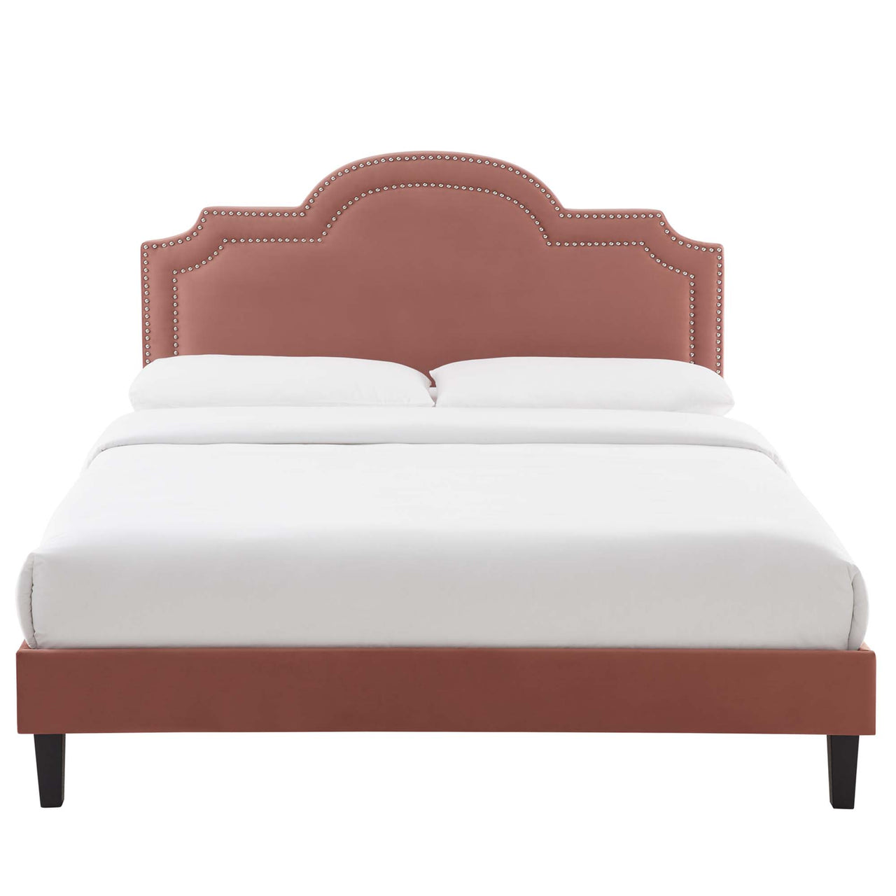 Ascend Velvet King Bed, Dusty Rose