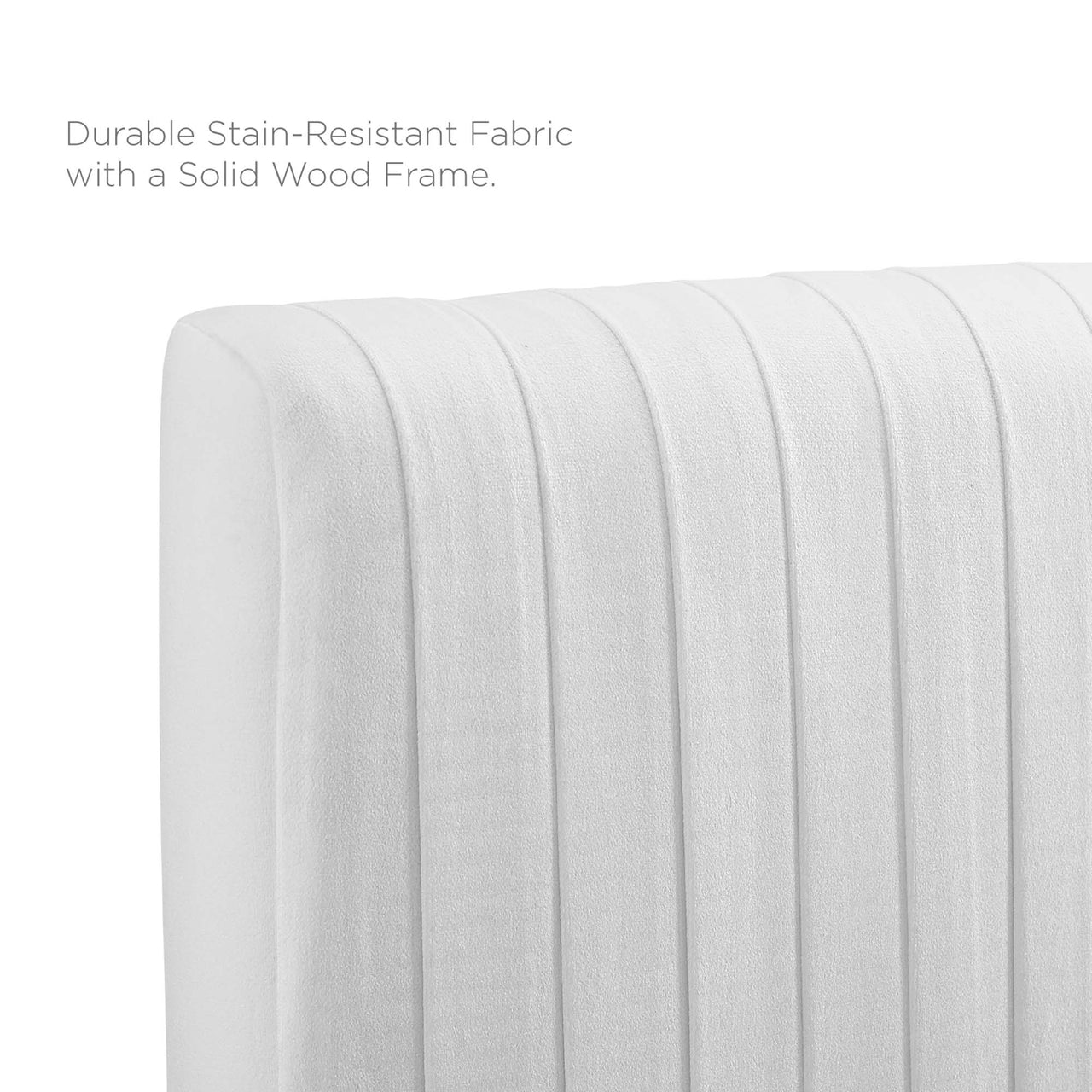 Harper Velvet Full Platform Bed, White & Gold