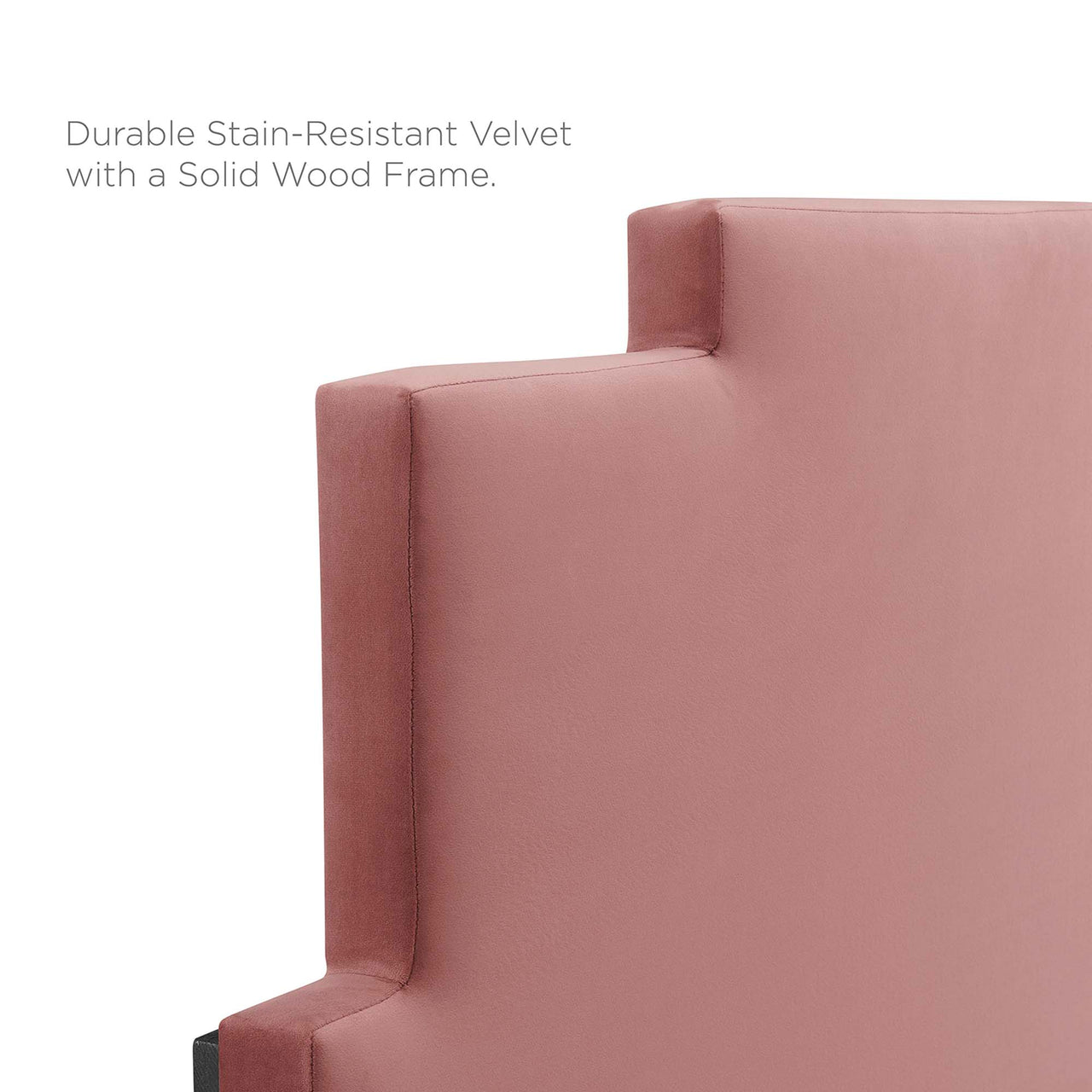 Regora Upholstered Velvet Twin Platform Bed, Dusty Rose