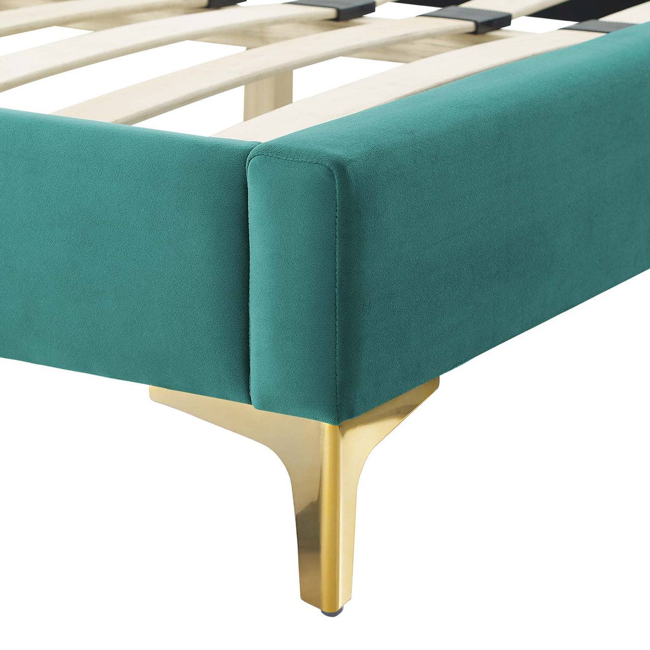 Celestina Velvet King Platform Bed, Teal