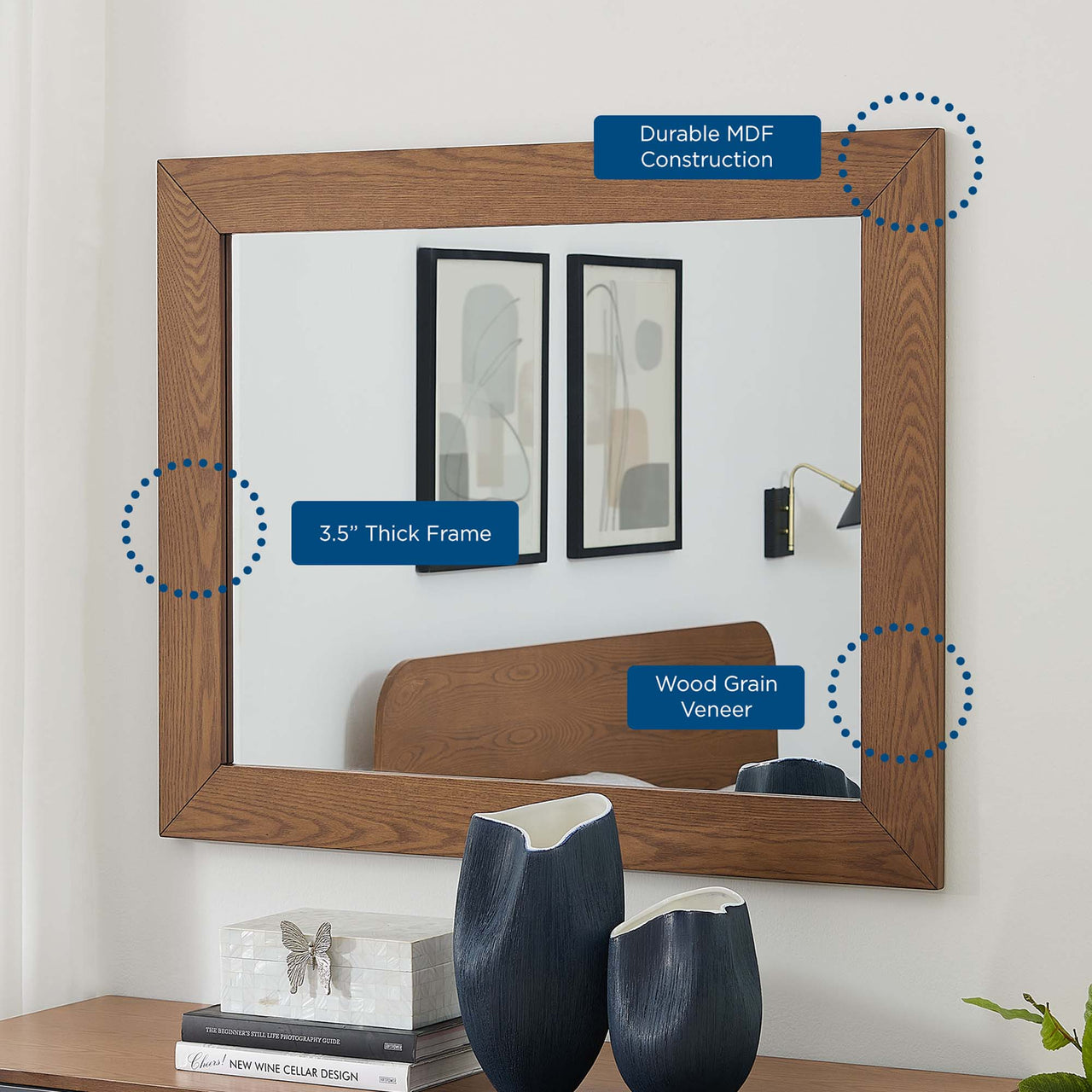 Duvall Dresser & Mirror Set, Walnut & Gray